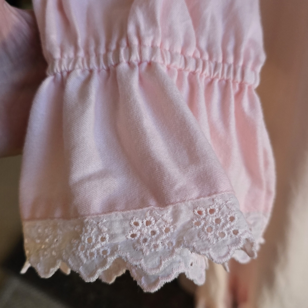 Vintage Victoria Secrets Light Pink Soft Cotton Night Gown w/ Lace Size Small - Picture 4 of 9